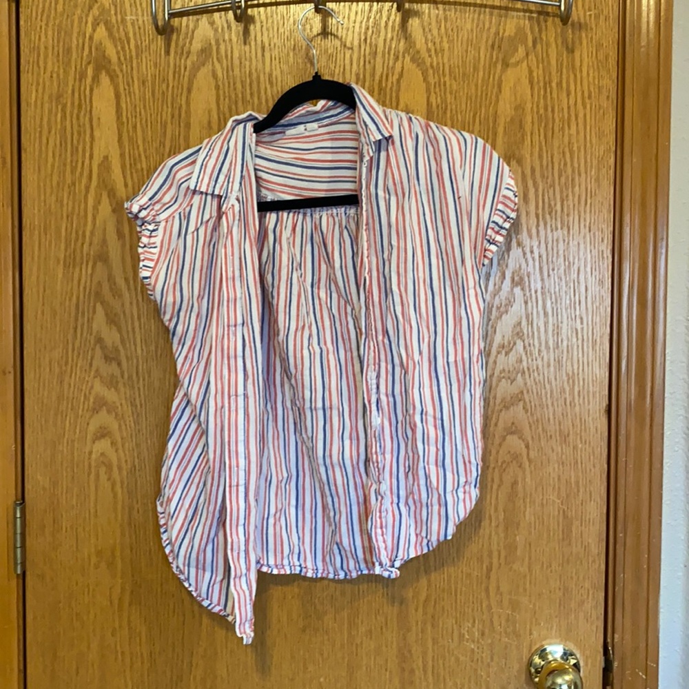 GAP Multicolor Striped Short Sleeve Top